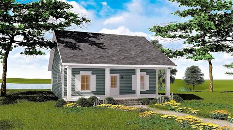 This cute home plan lives larger than it is and has a 5'6 deep porch across the front.the large great room shares a snack bar with the kitchen. Cozy 2 Bed Cottage House Plan - 2596DH | Architectural ...
