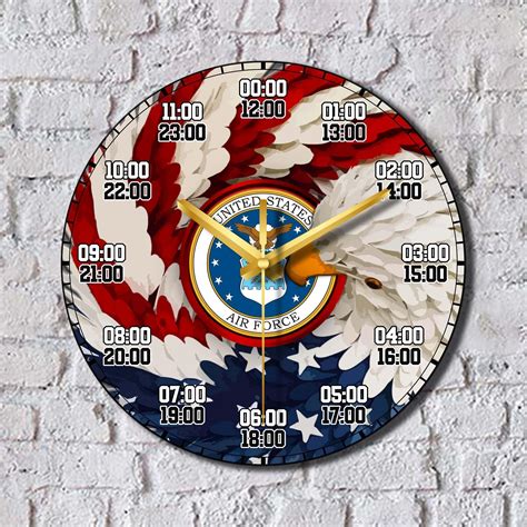 United States Air Force Wall Clock M1 Wood Oclock All Over Printed