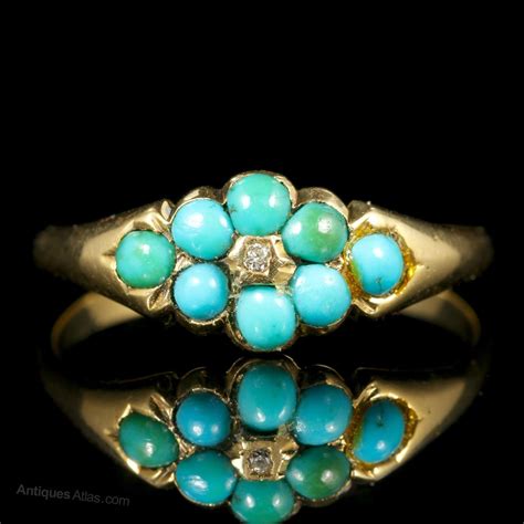 Antiques Atlas Antique Georgian Turquoise Diamond Ring 18ct Gold