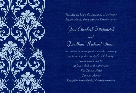 Marriage Border Royal Blue Wedding Invitation Background Wedding