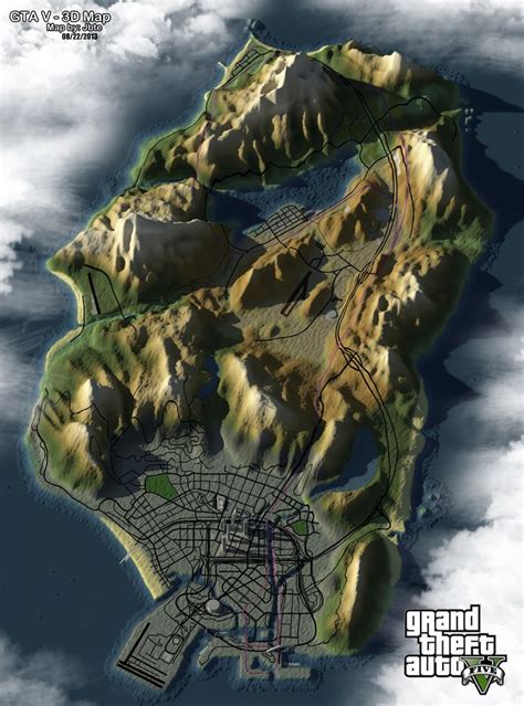Topography Of Gta V San Andreas Natural Landmarks Topographic Map