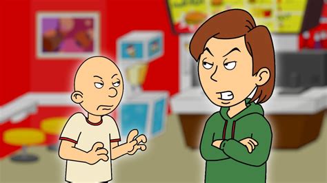 Classic Caillou Misbehaves At Wendy S Grounded Youtube