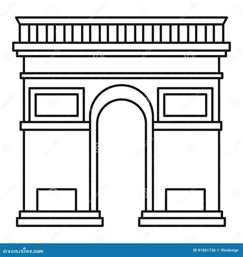 Triumphal Arch Icon Outline Style Stock Vector Illustration Of
