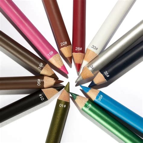 12 Colors Professional Matte Lip Eye Liner Pencil Set Waterproof Long