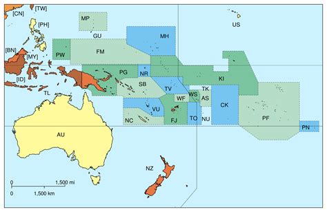Mapa Politico De Oceanía Tamaño Completo