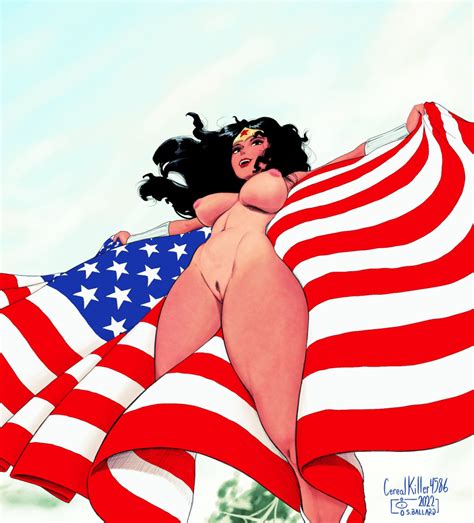 Rule 34 4th Of July American Flag Areolae Big Breasts Black Hair