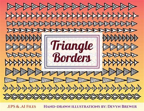 Triangle Borders Digital Vector Clip Art Graphics For Personal And