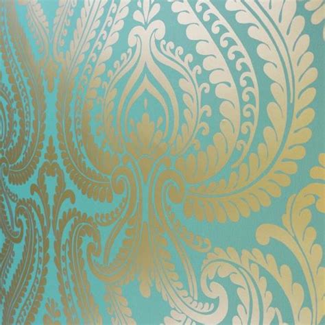 Free Download Delivery On Flourish Teal Gold Floral Wallpaper 1000x750