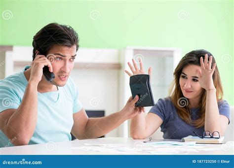 Young Family Struggling with Personal Finance Stock Photo - Image of