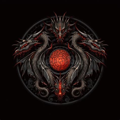 Three Headed Dragon As Emblem Of The House Targaryen Stock