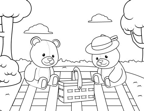 Picnic day color palette created by strawberrycucumbers that consists #ff8585,#fdfdfd,#c7a478,#1e8b30,#a6ebff colors. Teddy Bear Picnic Coloring Pages at GetColorings.com ...