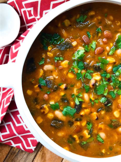 White Bean Chili With Roasted Corn And Peppers The Daring Gourmet