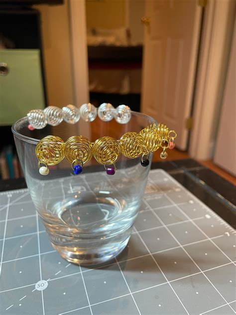 Stemless Wine Glass Charms Pack Of 6 Etsy
