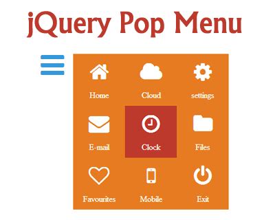 JQuery Pop Menu Simple Responsive Popup Menu JQuery Plugins