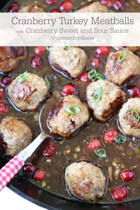Cranberry Turkey Meatballs With Cranberry Sweet And Sour Sauce From