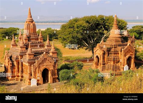 Asia Myanmar Burma Bagan Pagan Various Temples At Bagan Stock