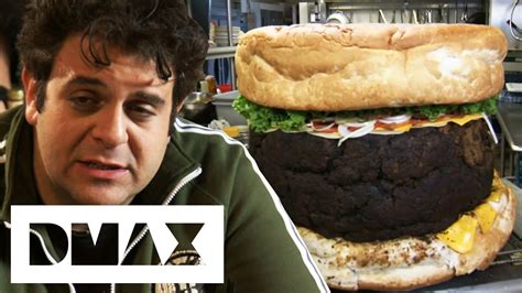 Adam Attempts To Eat A Lb Burger That Weights Nearly The Same As Him Man V Food Youtube