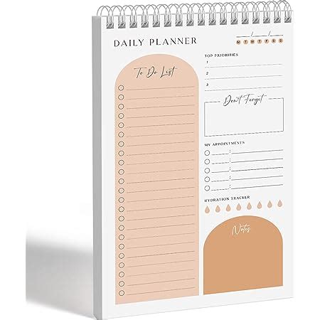Amazon Com Daily Planner To Do List Notepad 60 Undated Pages