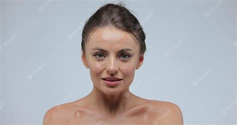 Premium Photo Beauty Portrait Of Goodlooking Woman Who Softly Touches