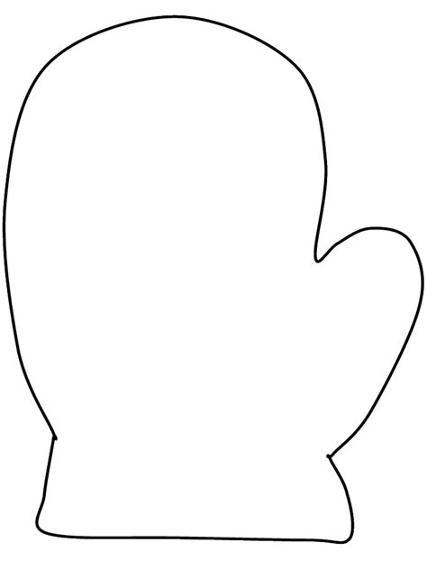 Printable Mitten Simpleshapes Coloring Pages