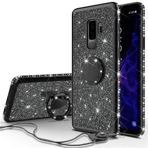 Glitter Cute Ring Stand Phone Case For Samsung Galaxy S9 Case Bling