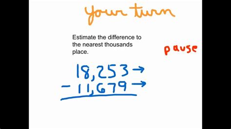 Estimating Differences Of Whole Numbers Youtube