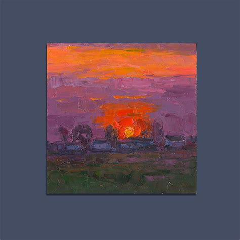 Impressionist Art Sunset Painting Landscape Oil Painting Etsy