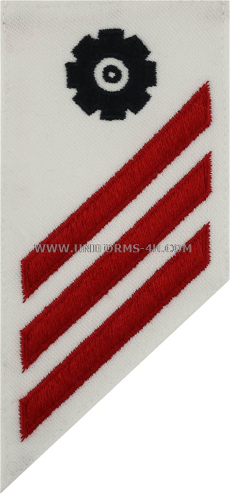 Us Navy E3 Engineman En Red On White Rating Badge