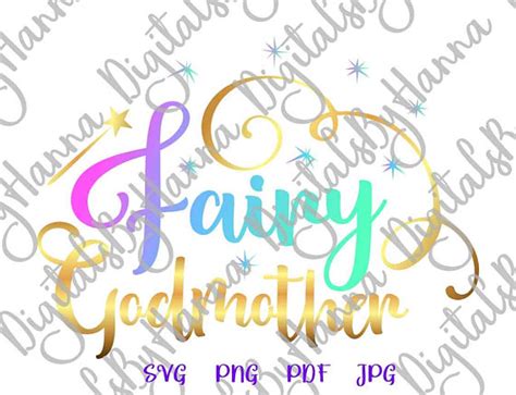 Fairy Godmother Proposal Christening Vector Clipart SVG File for Cricut