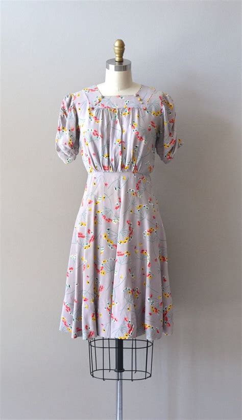 Vintage 1930s Dress Silk 30s Dress Sweet Thursday Dress Etsy