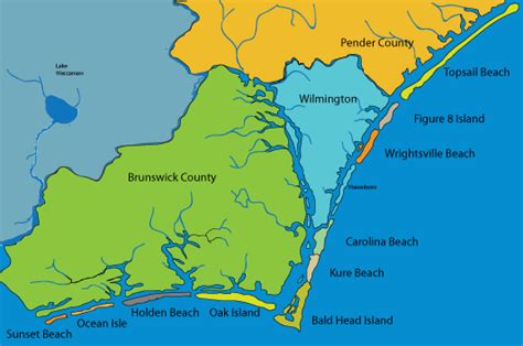 Map Of North Carolina Coastal Counties Beach Nice