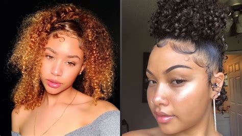 Curly Hair And Slayed Edges Compilation 2020 Hairstyles 💕🌺🦋 Youtube