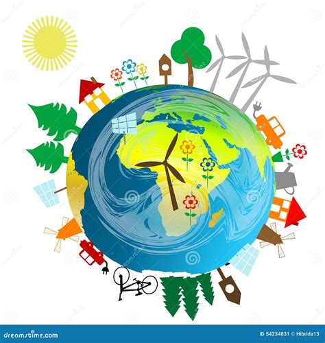 Ecological Concept With Earth Globe Stock Vector Illustration Of