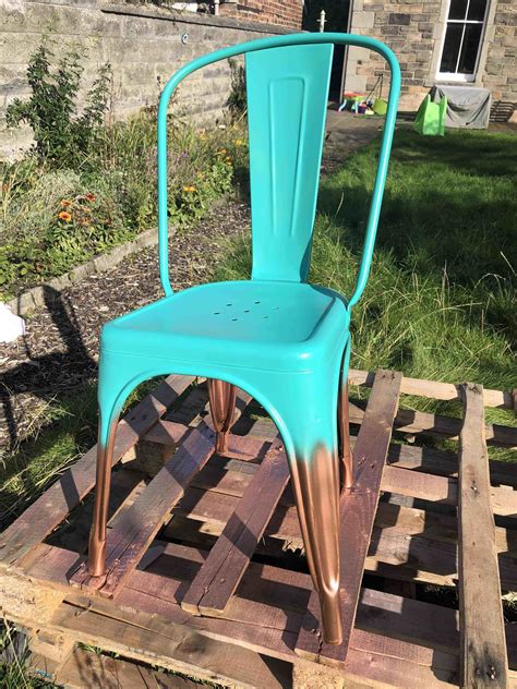 How To Spray Paint A Metal Chair Easy Ombre Upcycle Project Garden