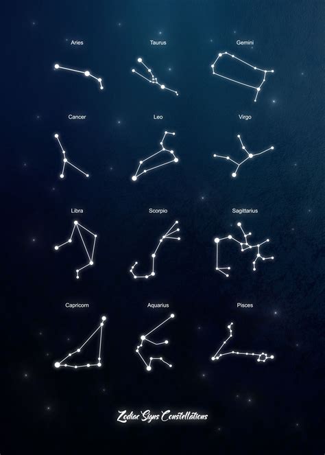3d Artwork Of All The Zodiac Signs Constellations Constellation Drawing