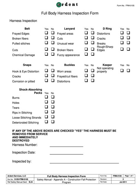 Harness Inspection 2011 2024 Form Fill Out And Sign Printable Pdf