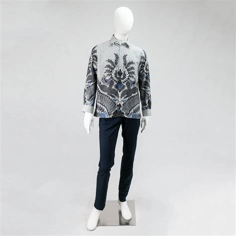Alain Delon Long Sleeve Batik Silk Look Shirt 15420007