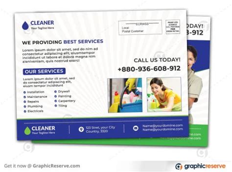 Cleaning Service Promotional Marketing Eddm Postcard Template Graphic