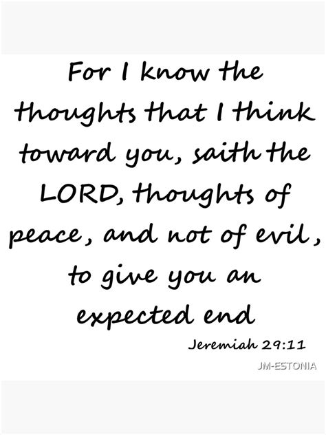 Bible Verse Jeremiah 2911 Kjv For I Know The Thoughts That I Think