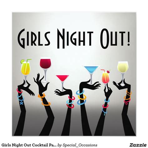 Girls Night Out Cocktail Party Invitation Cocktail Party Invitation Girls Night