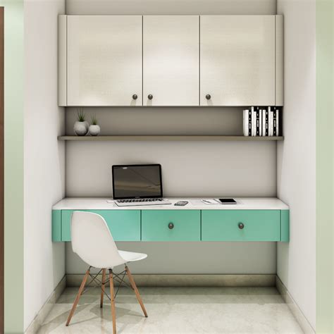 Compact Wall Mounted Home Office For A Narrow Space Livspace