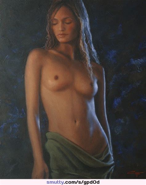 Blue Nude Young Woman Painting By Andrew Cooper
