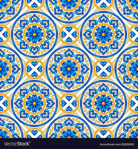 Moroccan Ceramic Tile Seamless Pattern Royalty Free Vector