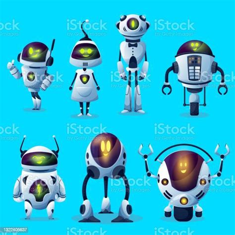 Vetores De Robôs Monstros Ciborgues De Desenho Animado Brinquedos De