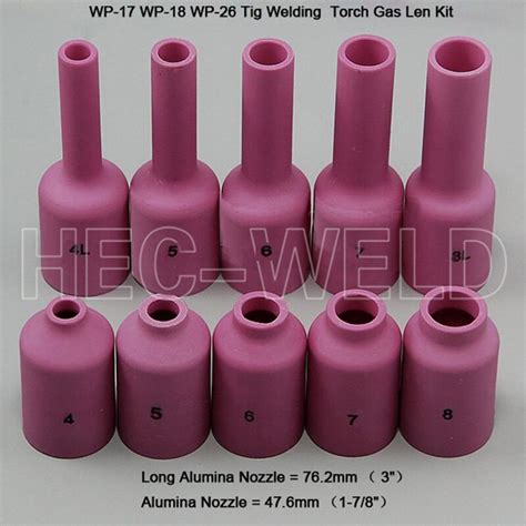 Soldering Iron Tig Consumables Long Gas Lens Alumina Cup Kit Fit Tig