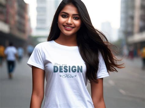 Best Beautiful Girl White T Shirt Mockup Graphic By Azizul Haque · Creative Fabrica