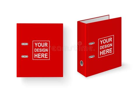 Vector 3d Closed Realistic Blank Red Blank Office Binder With Metal