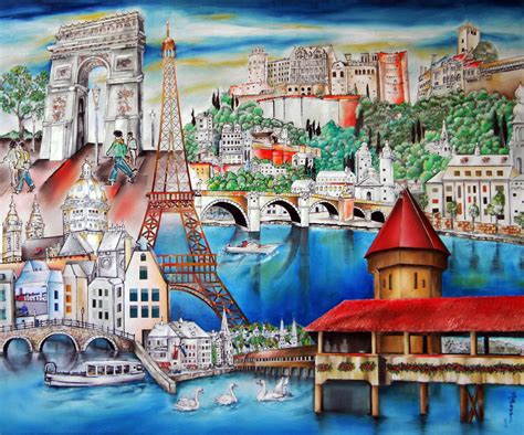 A Glimpse Of Europe Painting By Miriam Besa Artmajeur