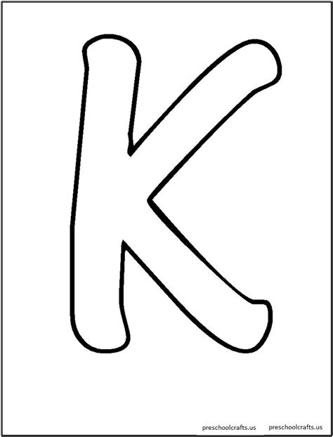 Big letter k coloring page. free letter k coloring pages-for preschool - Preschool Crafts