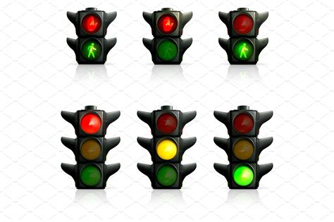 Traffic Lights Vector Icons Pre Designed Illustrator Graphics